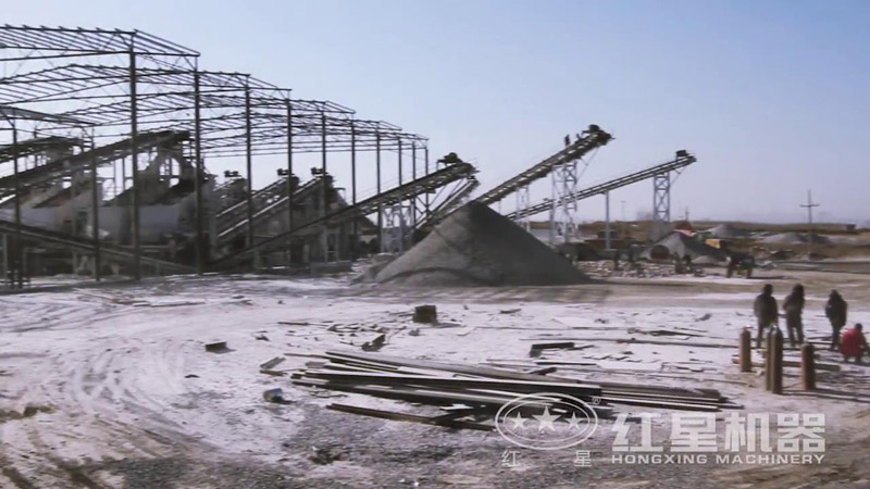河北沙河大型時產800噸石灰石石子生產線現場視頻
